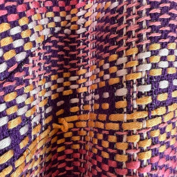 Cinq à Sept 5à7 Purple Tweed/Bouclé Fringe Belted Mini Dress Size 6 - Picture 5 of 11